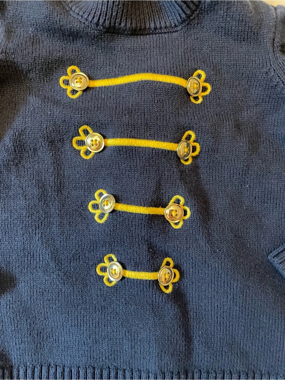 Gymboree Navy Blue Boys Sweater with Yellow Accent